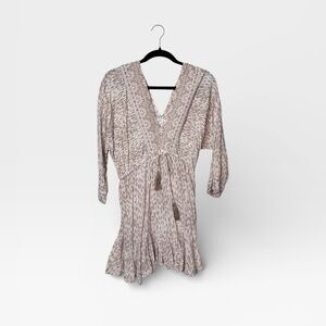 O'Neill Joyce Medium V‎ Neck Summer Mini Dress in Almond (C)